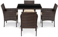 Build & Trade & Innovative Rattan garden furniture set, 4 chairs and table with glass top - Garden Furniture