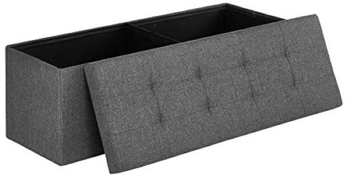 SONGMICS Összecsukható pad tárolóval, 110 × 38 × 38 cm, szürke - Puff - Fő fotó