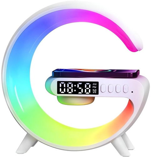 GGV 5093 Multifunctional RGB Smart LED Night Light with 15W QI Charger and Bluetooth Speaker - Decorative Lighting - Main image