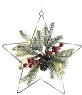Aca Lighting LED vánoční hvězda do okna s větvičkou, teplá bílá, na baterie AA - Vianočné osvetlenie