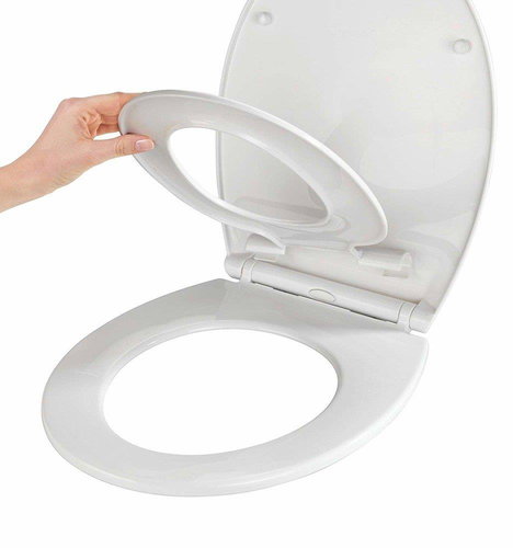 Wenko Toilet seat with child cover, with free fall mechanism - Toilet Seat - Main image
