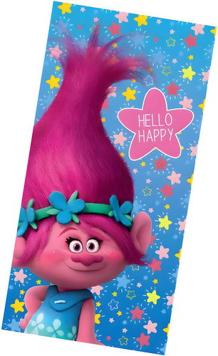 DreamWorks Plážová osuška 70 × 140 cm - Trollové/Hello happy - Bath Towel - Main image