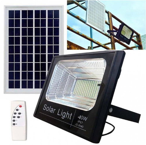 Alum Reflector with outdoor solar panel IP67 with remote control cold white 40w - LED Reflector - Main image