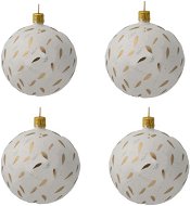 Gulier Bielozlaté sklenené gule so slzičkami 4 ks - Vianočné ozdoby