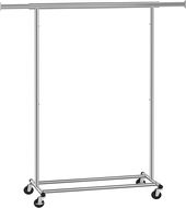 SONGMICS Věšák na oblečení, stojan na kolečkách, 92 – 132 × 45 × 160 cm, stříbrný - Stojan na oblečení