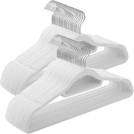 SONGMICS Velvet hangers, white, 50 pcs, swivel hook, 43 × 22 × 0,6 cm - Hanger