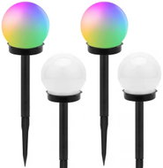 Verk 12284 Garden solar lamp ball RGB, 10 cm, IP65, 4 pcs - Garden Lighting