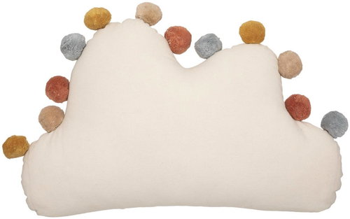 Atmosphera for Kids Children's pillow with colourful pom-poms Cloud, 30 × 50 cm - Pillow - Main image