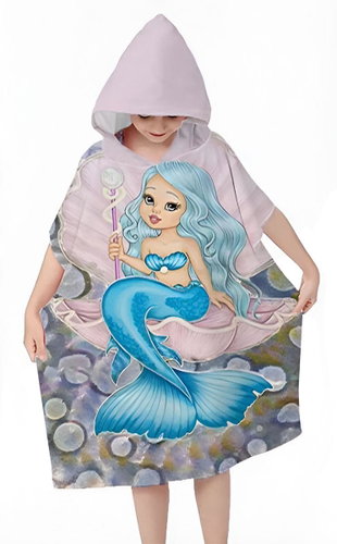 Excellent Baby poncho 60 × 120 cm - Turquoise mermaid - Bath Towel - Main image