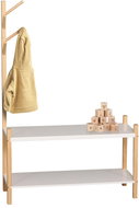 DOCHTMANN Children's shoe rack - 2 shelves, children's rack 80 × 30 × 120 cm, bamboo, white - Coat Hanger