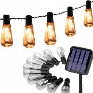 MDS Solárna dekoratívna osvetlená girlanda so žiarovkami 3 m - Svetelná reťaz