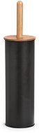 ZELLER WC Štetka čierna, kovová, bambusová 10 × 39 cm - WC kefa