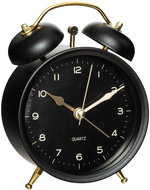 Atnosphera Budík se zlatými ručičkami, černý - Budík
