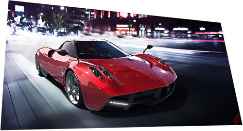 Acar Plážová osuška 80 × 160 cm – Pagani Huayra ve městě - Bath Towel - Main image