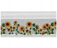 Eurofirany Vitrážová záclona s slunečnicemi 30 × 150 cm - Záclona