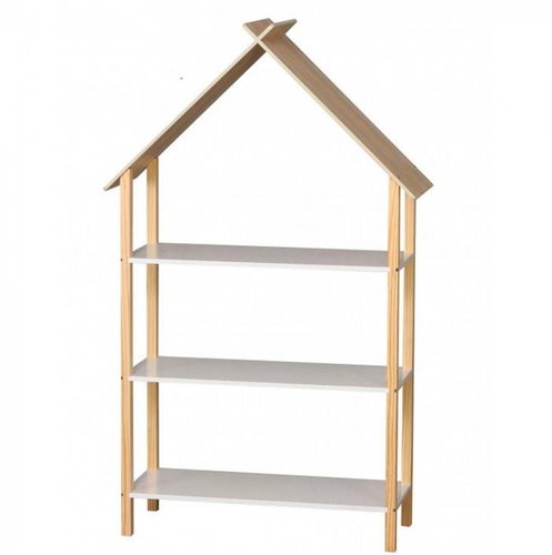 DOCHTMANN Children's bookcase 3 shelves, bamboo/white 78,5 × 30 × 131 cm - Shelving Unit - Main image