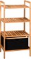 KESPER Regál policový 4 poschodia s úložným boxom, bambus 44 × 34 × 93 cm - Regál