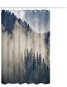 4sleep Sprchový záves 180 × 200 cm, les, modrobiely - Sprchový záves
