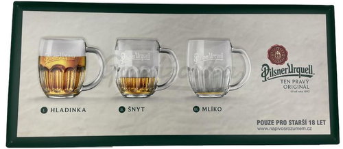 Pilsner Urquell Plechová cedule se třemi půllitry 30 × 66 cm - Sign - Main image