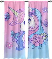Excellent Finished baby curtains turquoise-pink 75 × 166 cm - Unicorn - Drape