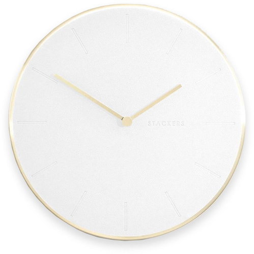 Stackers Wall Clock White & Brushed Gold Clock | white - Wall Clock - Main image