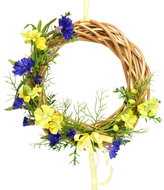 DOMMIO Proutěný věneček s krásenkami, žlutý 25 cm - Decoration