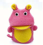 4sleep Baby washcloth 16 × 22 cm, terry, pink hippo - Washcloth