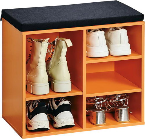 KESPER Shoe rack with bench orange 51,5 × 48 × 29,5 cm - Shoe Rack - Main image