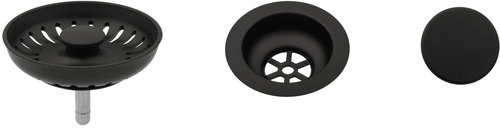 SINKS Components for granite sink - black plastic - Sink Waste Outlet - Main image