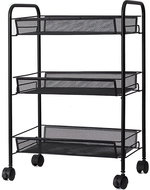 Verk 27239 Regál na kolečkách, 3 police, černý - Cart