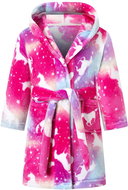 Excellent Warm plush robe pink galaxy size 140/146 unicorns - Bathrobe