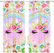 Excellent Finished children's curtains 75 × 166 cm - golden unicorn - Drape
