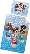Excellent Double-sided bedding 140 × 200 cm puppies and shoes - Children's Bedding