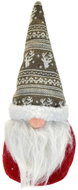 DOMMIO Vánoční dekorace - skřítek s pletenou šedou čepicí, 30 cm - Christmas Decoration