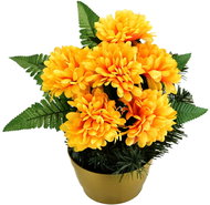 DOMMIO Souvenir bowl with yellow chrysanthemums and ferns 23 × 22 cm - Decoration