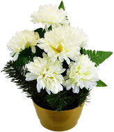 DOMMIO Soul dish with cream chrysanthemums and ferns 23 × 22 cm - Decoration