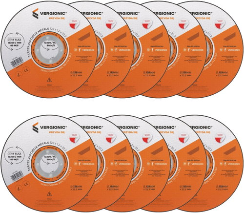 Vergionic 2013 Metal Cutting Wheel 125 mm, 10 pcs - Cutting Disc - Main image