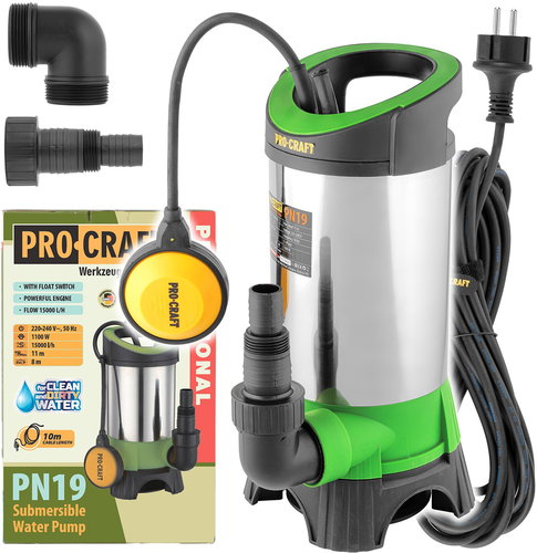 Procraft PN19 Submersible Water Sump Pump 1,1 kW, 15000 l/h - Sludge Pump - Main image