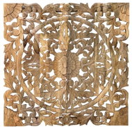 Lakshmi Retro wall painting 100 × 100 × 3 cm hand carved mango wood - Painting