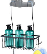 Sortland Police do sprchy, závěsná na baterii, černá - 33,5 × 12,5 × 38 cm - Bathroom Shelf