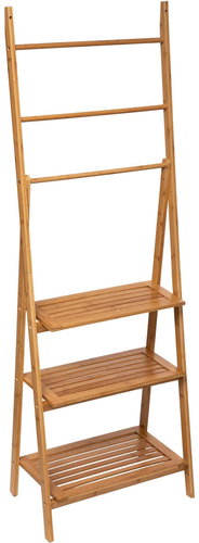 5five Simply Smart Bathroom shelf with 3 shelves and towel rails, 153 cm, bamboo - Shelving Unit - Main image