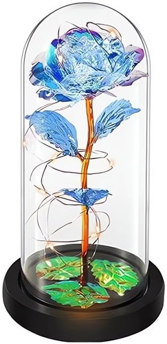 Verk 26108 LED rose in glass vase blue - Decoration - Main image