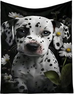 Excellent Micro plush warm blanket 150 × 200 cm - Dalmatian/White Daisies - Blanket