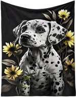 Excellent Micro plush warm blanket 150 × 200 cm - Dalmatian/Yellow Daisies - Blanket