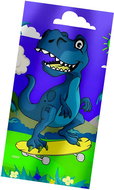 Excellent Plážová osuška fialová 75 × 150cm - Modrý dinosaurus na skateboardu - Bath Towel