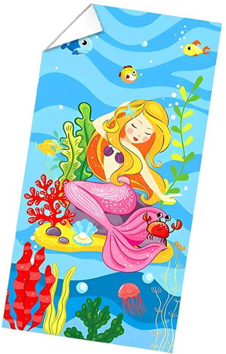 Excellent Beach towel coloured 70 × 140 cm - Mermaid with corals - Bath Towel - Main image