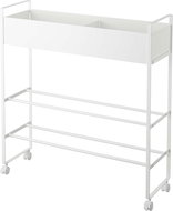 YAMAZAKI Mobile children's shoe rack with storage basket Tower 5278, white - Shoe Rack