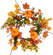 DOMMIO Autumn wreath with pumpkins diameter 25 cm - Decoration