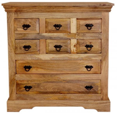 LAKŠMI Guru chest of drawers 90 × 90 × 45 made of solid mango wood - Chest of Drawers - Main image
