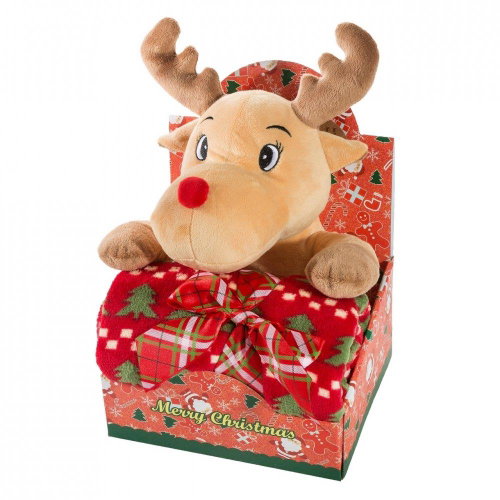 Eurofirany Gift set gift No.3 90 × 75 - Christmas Reindeer - Blanket - Main image